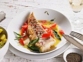 Cod in a butter sauce with sage