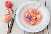 Vineyard peach compote with lavender