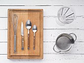 Kitchen utensils for making polenta porridge