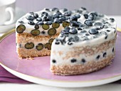 Mini blueberry cake with buttermilk cream