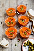 Gazpacho with diced peppers