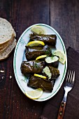 Stuffed grape leaves with rice