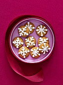 Christmas biscuits decorated with snowflakes