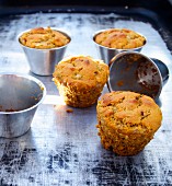Muffins in baking tins
