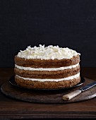 Layered parsnip cake with coconut
