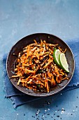 Carrot and arame kelp salad with ginger and sesame seeds