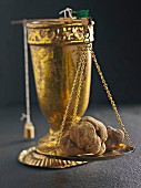White truffles on a pair of old scales