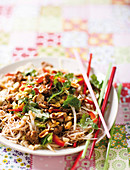 Glass noodles with spicy pork and peanuts