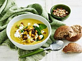 Curried Cauliflower and Chickpea Soup