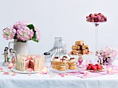 A romantic cake buffet