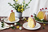 Polish Easter cake with white icing