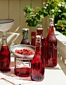 Raspberry jelly and raspberry juice