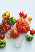 Verschiedene Tomatensorten (Aufsicht)