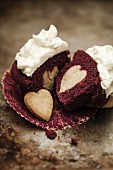 A red velvet cupcake for Valentine's Day