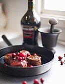 Pork fillet with cherry liqueur and cranberries