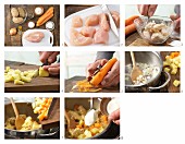 Hähnchencurry mit Karotten und Kartoffeln zubereiten