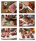 How to prepare turkey roulade kebabs with sage and dried tomatoes