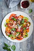 Multicolored tomato salad