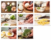 How to prepare wasabi eggs with cress and turkey breast