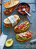 Australian chicken sandwiches with avocado cream and onion chutney