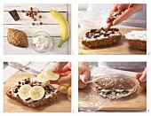 How to prepare a banana roll with chocolate and nuts