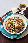 Noodles with tuna, chilli and Parmesan