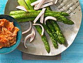 Green asparagus with chicken breast