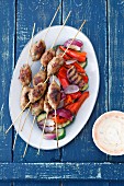 Beef kofta with grilled vegetables