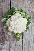 Cauliflower on a wooden background