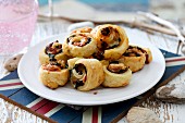 Puff pastry swirls with a vegetable filling