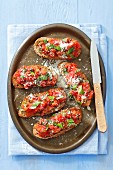 Bruschetta with tomato and basil