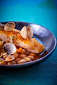 Haddock with clams and haricot beans