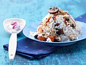 Rice with pumpkin and mushrooms