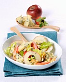 Salad with Stilton, apple and strawberries