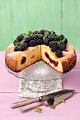Yoghurt cake with blackberries