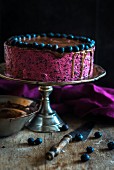A chocolate & blueberry mousse cake
