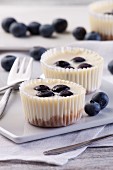 Cheesecake muffins with blueberries