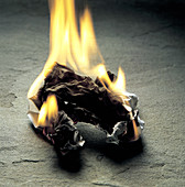 Burning paper