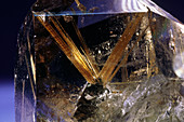 Quartz enclosing rutile (rutillated quartz)