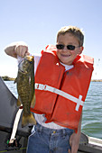 Twelve year old boy fishing