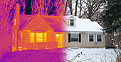 Visible and Infrared Image of a House