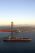 Container Ship and Golden Gate Bridge