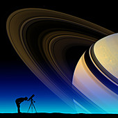 Saturn with Silhouette