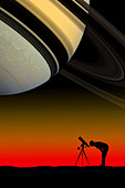 Astronomer with Telescope