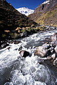 Mapocho River,Chilean Andes Mountains