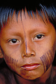 Child of the Kayapo tribe. Para,Brazil