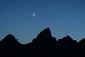 Teton Range & Crescent Moon