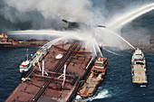 Fire on Oil Tanker,Gulf of Mexico,1990