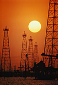 Oil derricks on the Gulf Coast