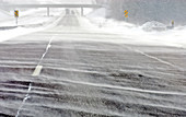 Blizzard on highway,Minnesota